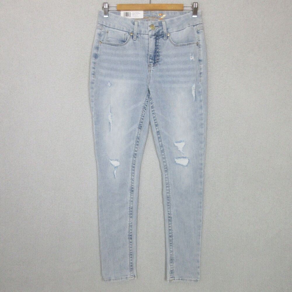 Seven7 Jeans Womens 4 Tummyless High Rise Skinny‎ Distressed Light Wash Slimming